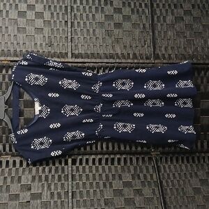 Pink Rose Navy/White Patterned Mini Dress With Cut Out Back Design SZ L